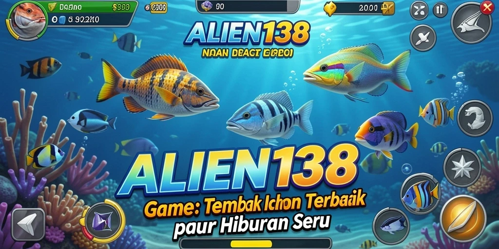 Tampilan dinamis dari gameplay Tembak Ikan di ALIEN138.