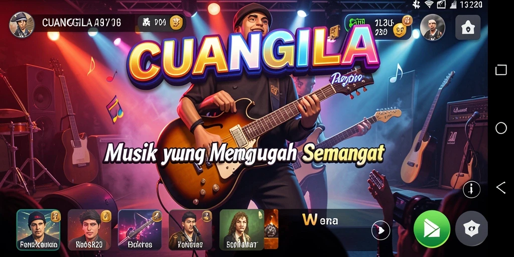 Screenshot CUANGILA menunjukkan pengalaman bermain musik yang menyenangkan.