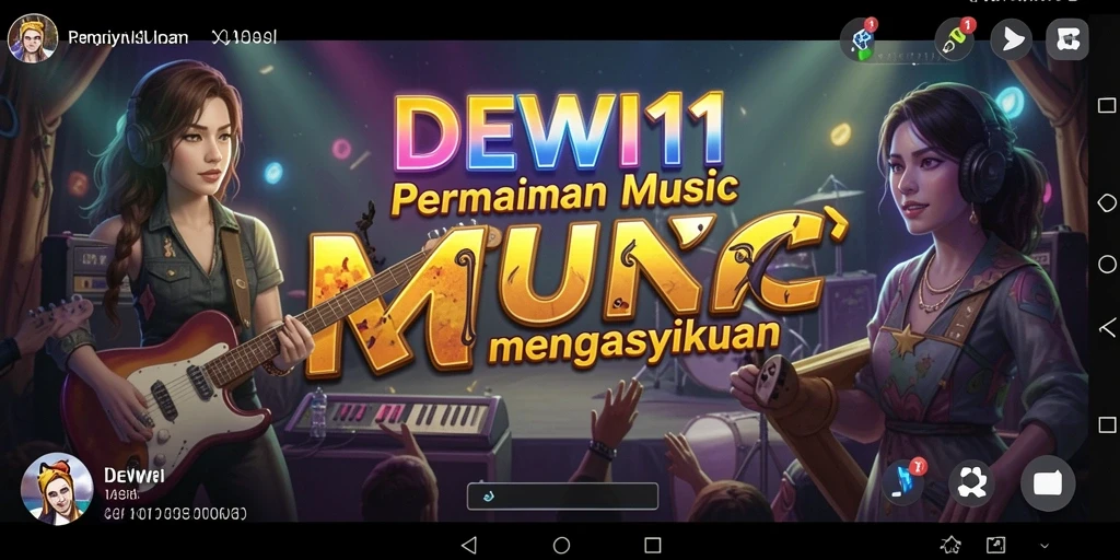 Screenshot utama DEWI11 menampilkan gameplay musik yang seru dan interaktif.