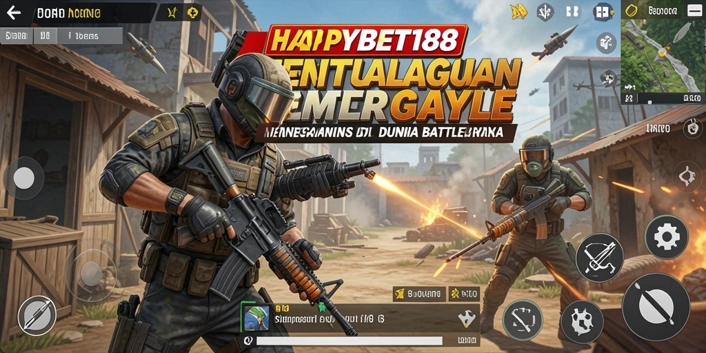 Gameplay mendebarkan dari HAPPYBET188 dalam pertempuran Battle Royale.
