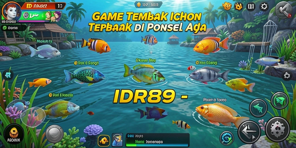 Screenshot gameplay IDR89 menampilkan aksi seru menangkap ikan.