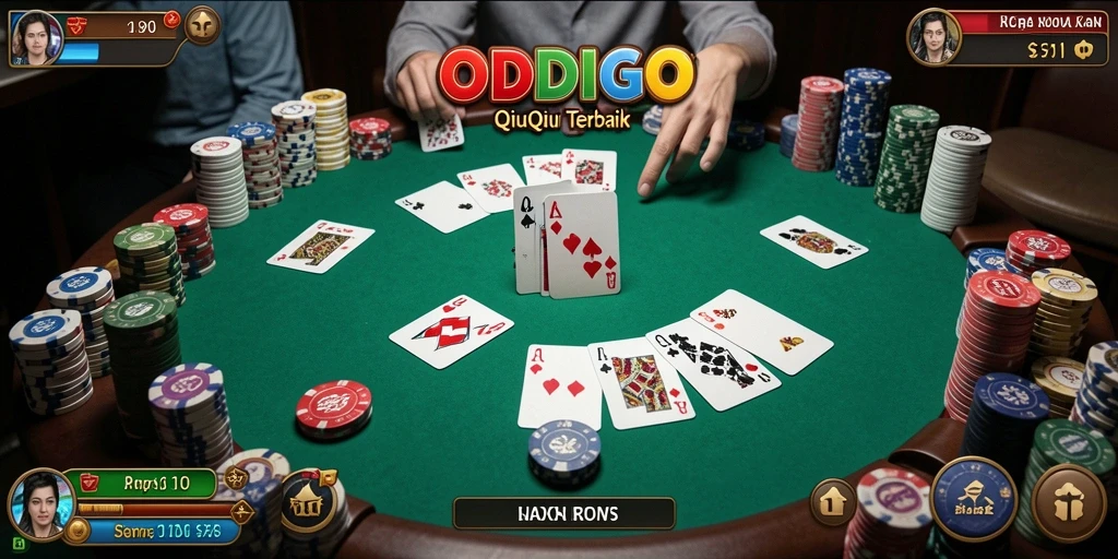 Tangkapan layar gameplay ODDIGO menampilkan aksi seru permainan QiuQiu.