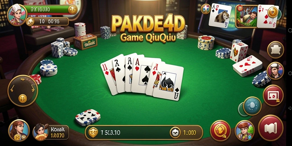 Tampilan screenshot PAKDE4D yang menunjukkan aksi seru dalam permainan QiuQiu.