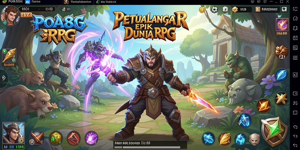 Tangkapan layar dari gameplay RPG POA88 yang menampilkan suasana petualangan.