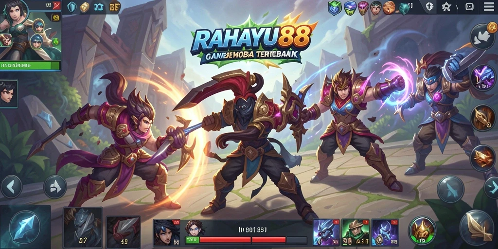 Tangkapan layar utama <strong>RAHAYU88</strong> menampilkan aksi seru di arena pertempuran.