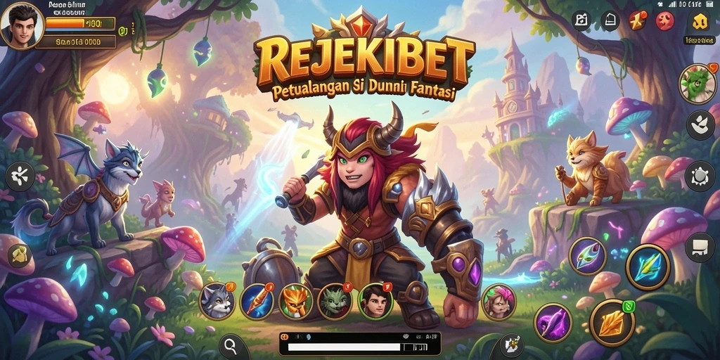 Tampilan menarik dari gameplay petualangan REJEKIBET.