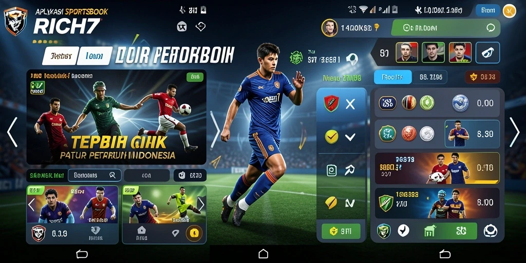 Screenshot gameplay RICH7 menampilkan taruhan olahraga yang mendebarkan.