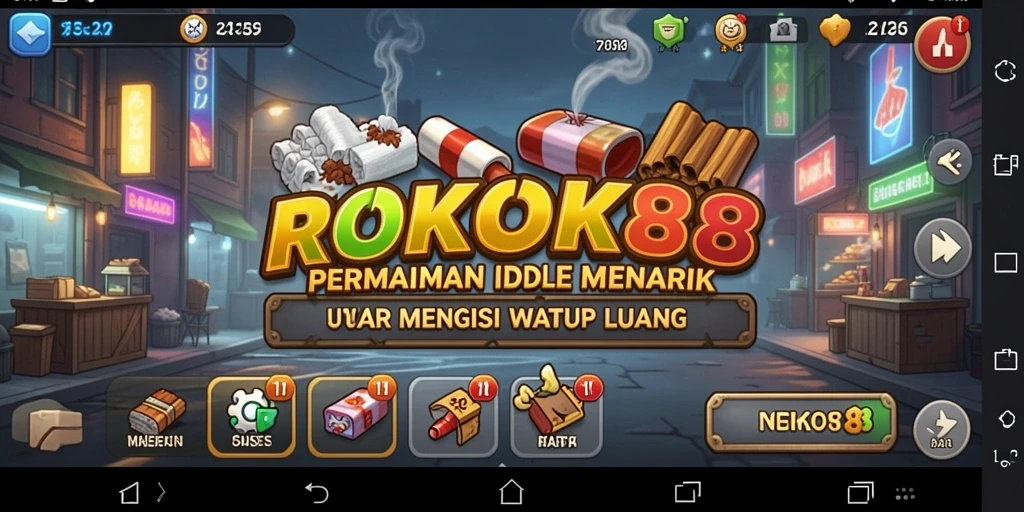 Tampilan gameplay <strong>ROKOK88</strong> yang menarik dan santai.