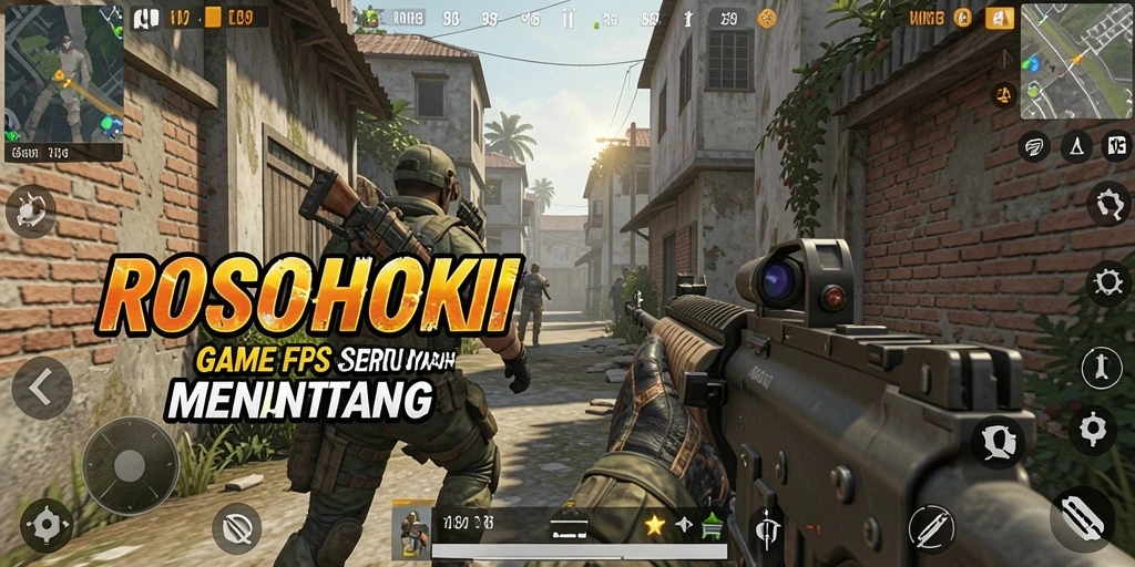 Screenshot menampilkan aksi intens di ROSOHOKI dengan grafis yang memukau.