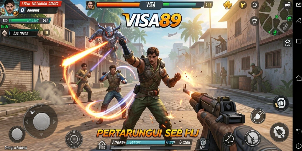 Screenshot menampilkan aksi seru gameplay TPS di VISA89.